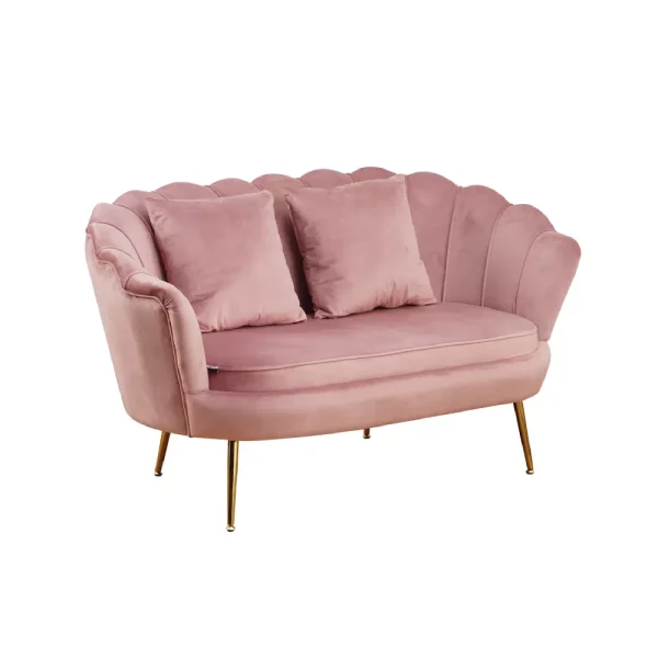 Shell Divano 2 posti velluto rosa
