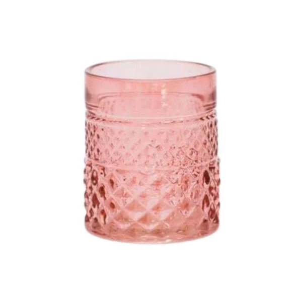Porta Tealight Crystal rosa acceso