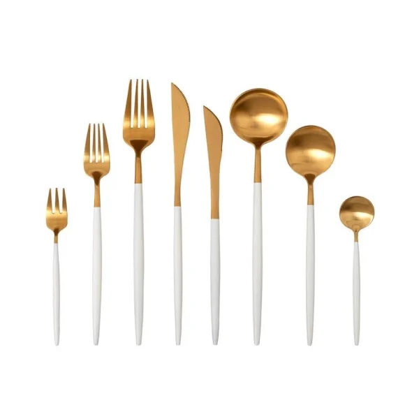 White & Gold Dessert/Cake Fork