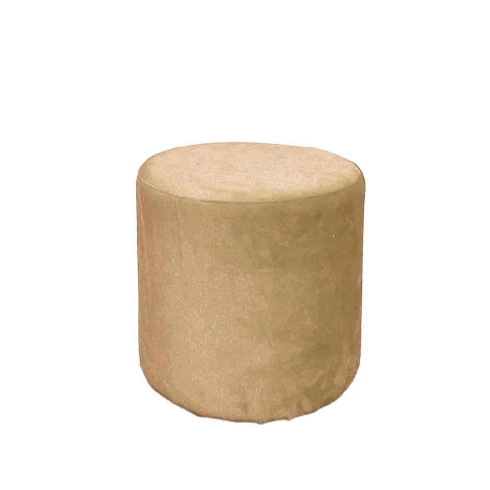 Cover Vellutino Cammello - Macaron Pouf Tondo 45 cm