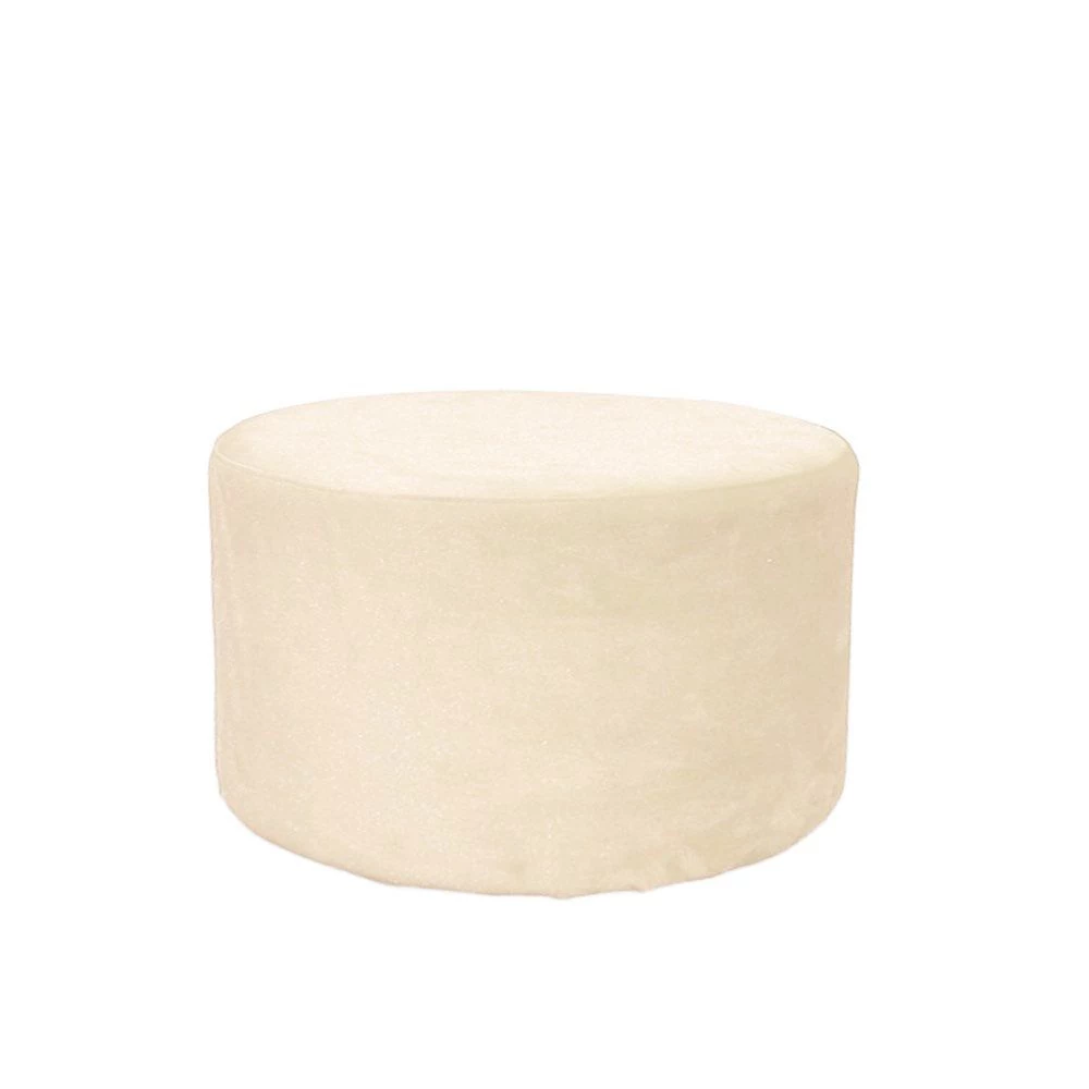 Cover Vellutino Avorio - Macaron Pouf Tondo 60 cm